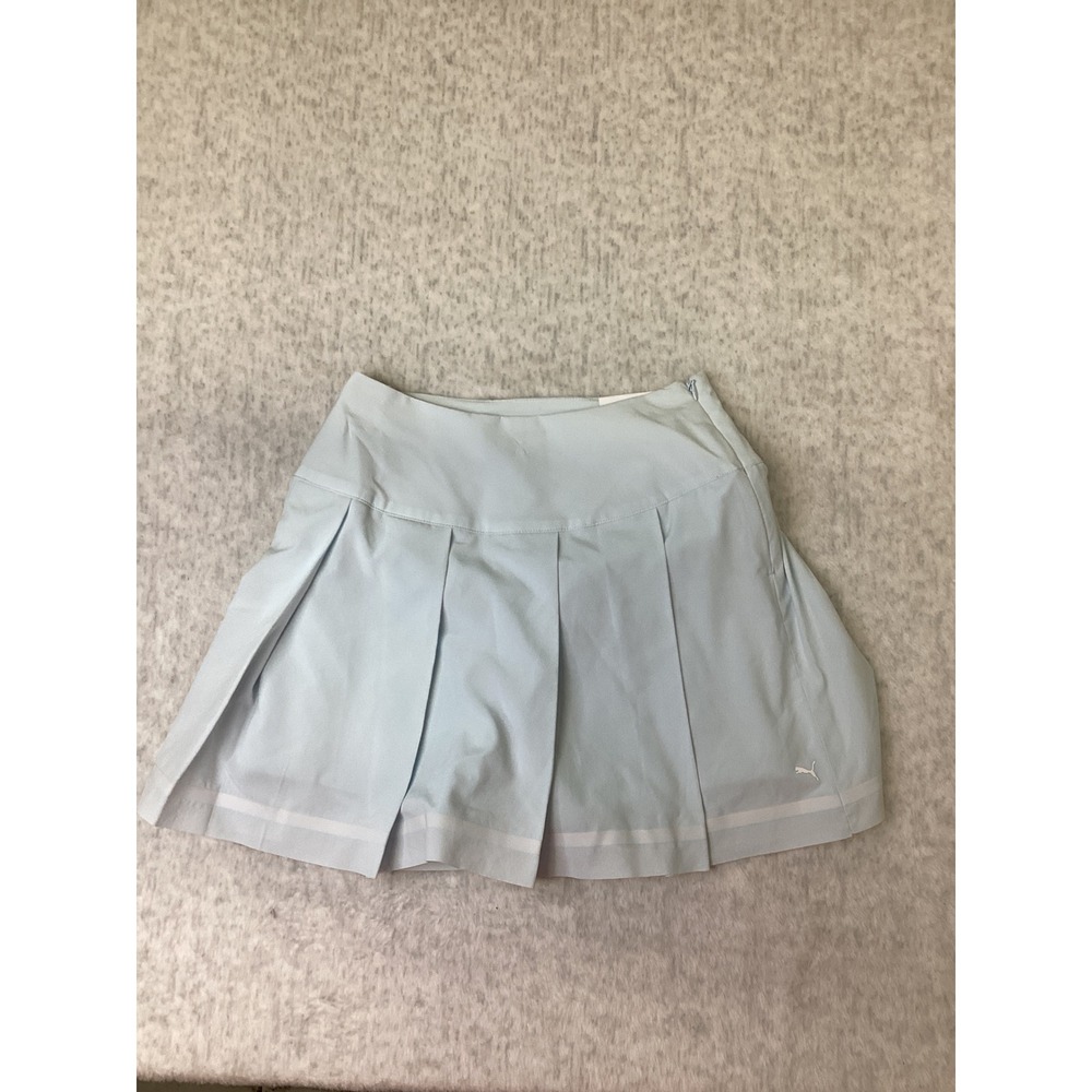 Puma Womens Pleated Skort Sea Glass Blue High Waist Tennis Golf Skirt 632455 XS.